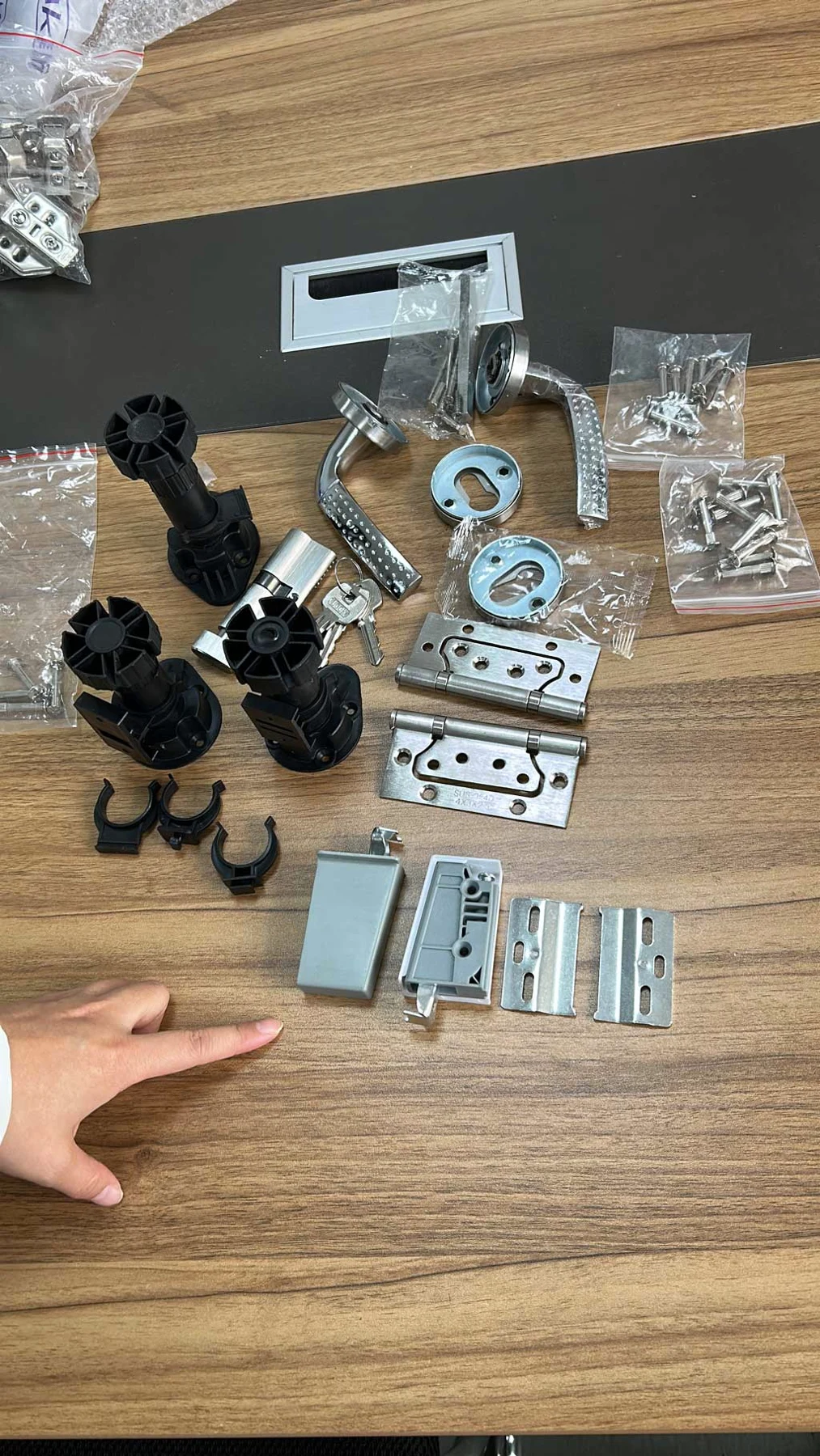 Hardware fittings and door handles