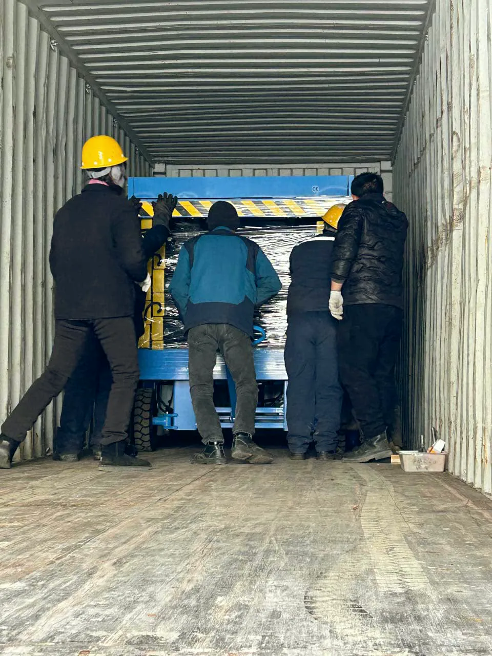 Moving a machine into the container