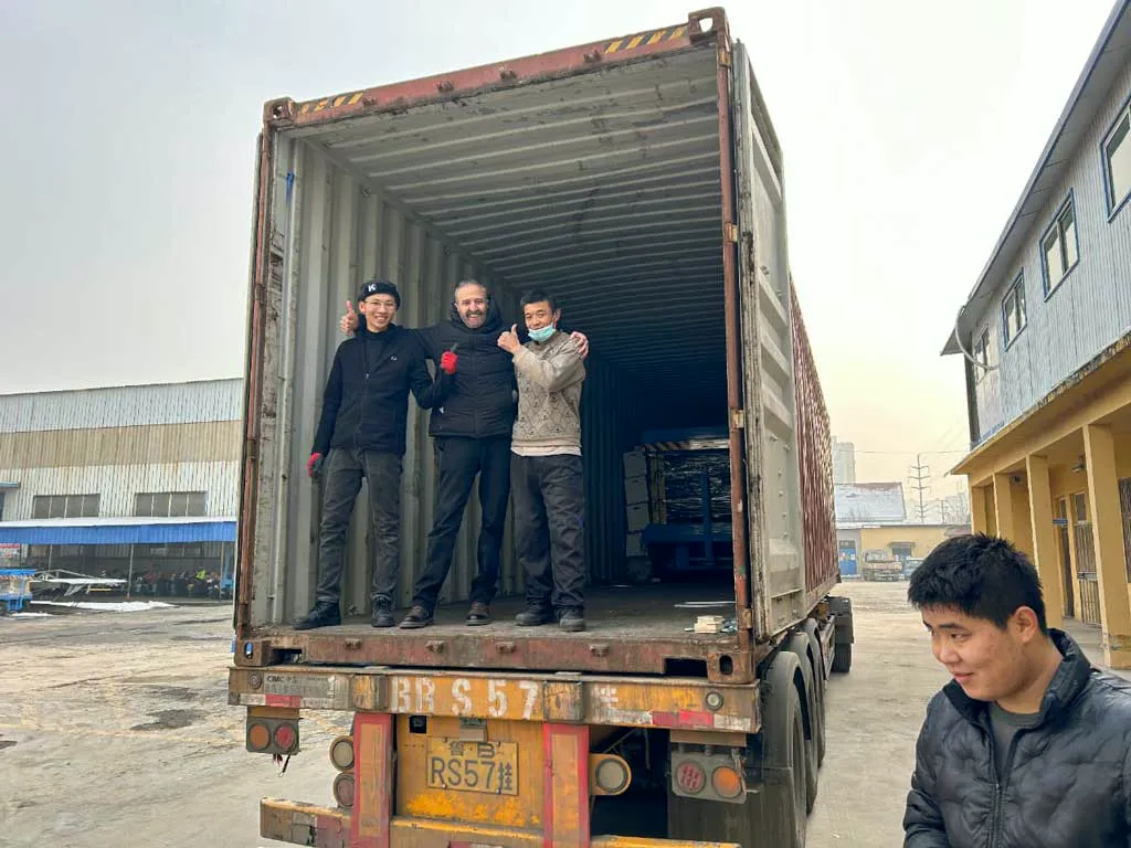 Container loaded, team on site