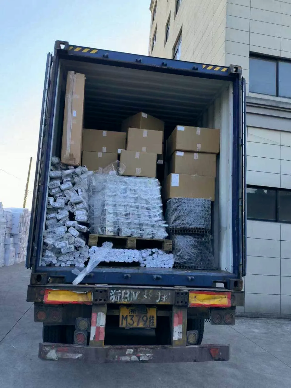 Container loaded for shipment