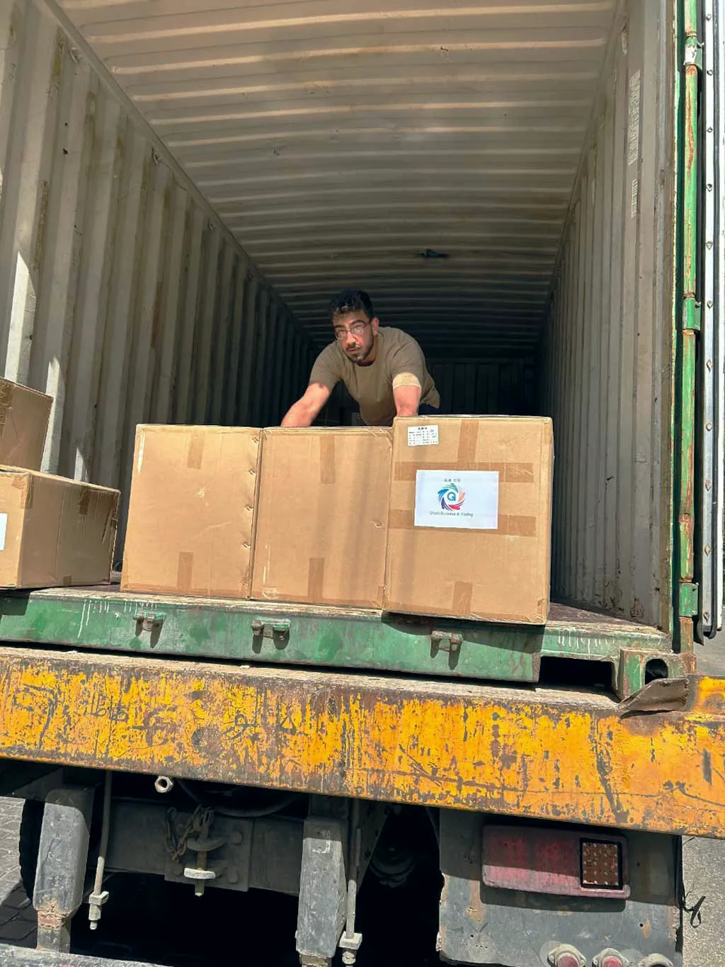 Ghadi-labelled cartons loaded